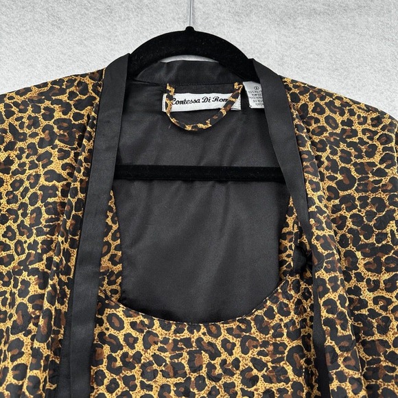 Contessa di Roma Nightgown Chemise Robe Set Womens SMALL Leopard Cheetah Print - Picture 11 of 15